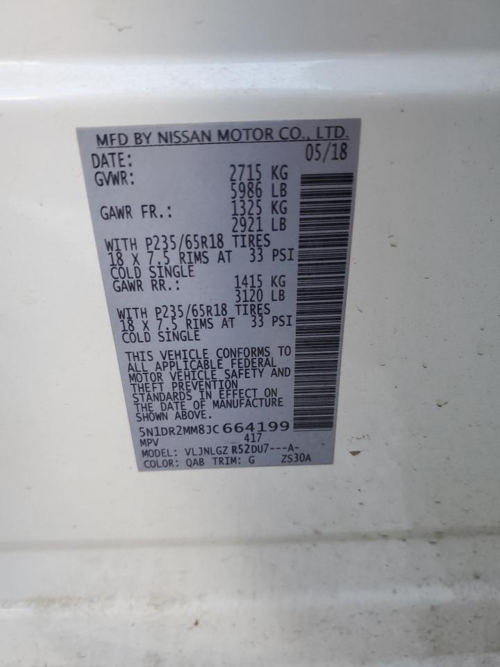 5N1DR2MM8JC664199 NISSAN PATHFINDER 2018