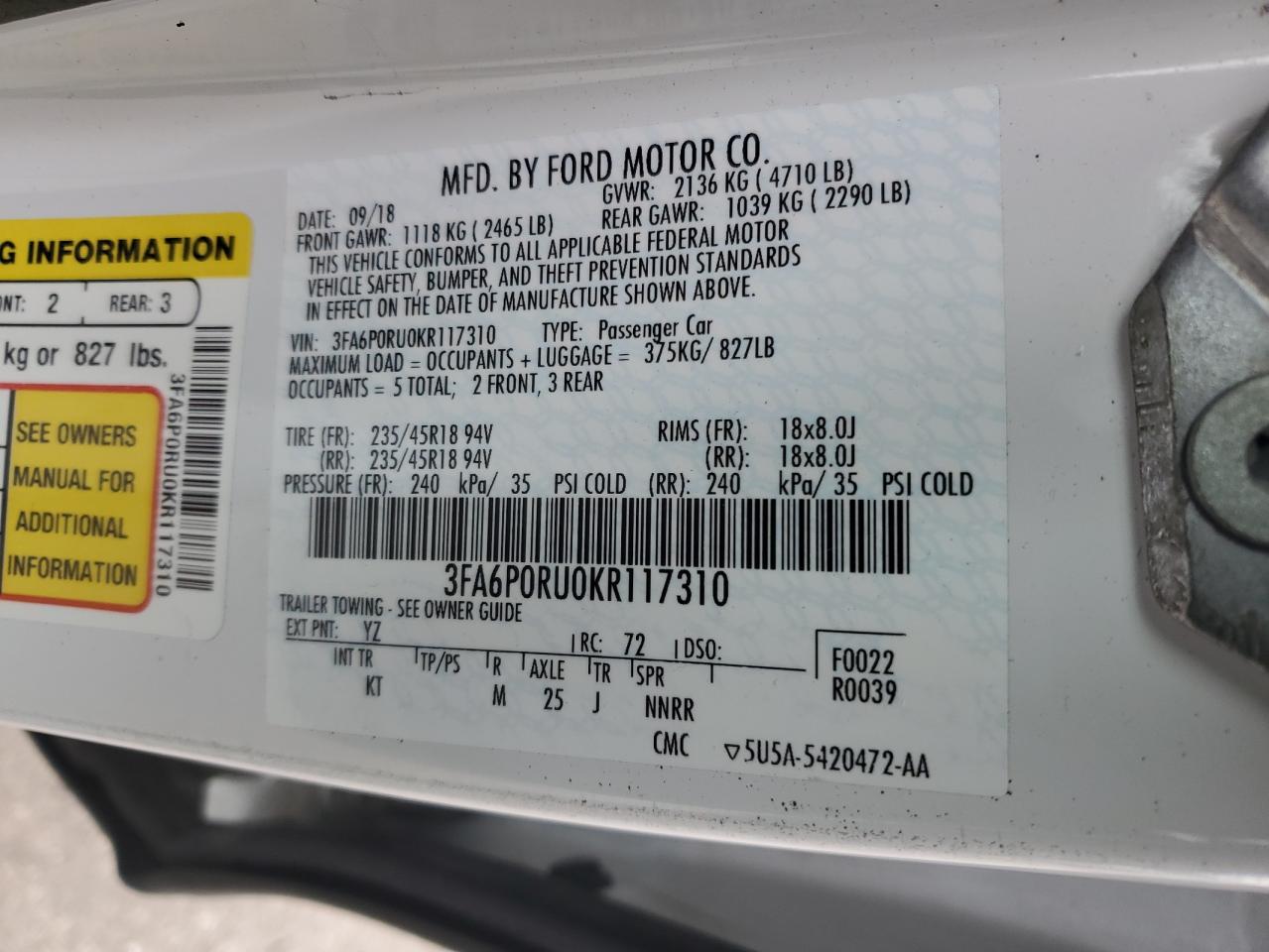 2019 Ford Fusion - Image 12