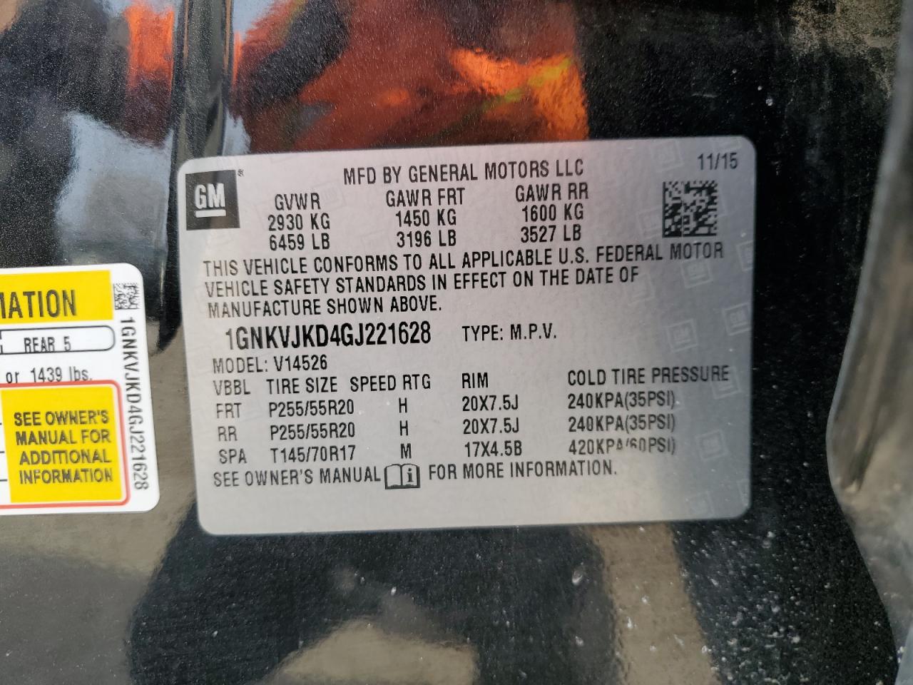 1GNKVJKD4GJ221628 CHEVROLET TRAVERSE 2016