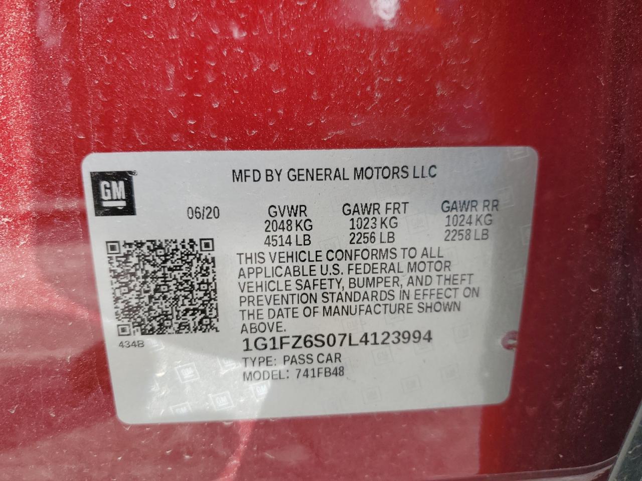 1G1FZ6S07L4123994 CHEVROLET BOLT 2020