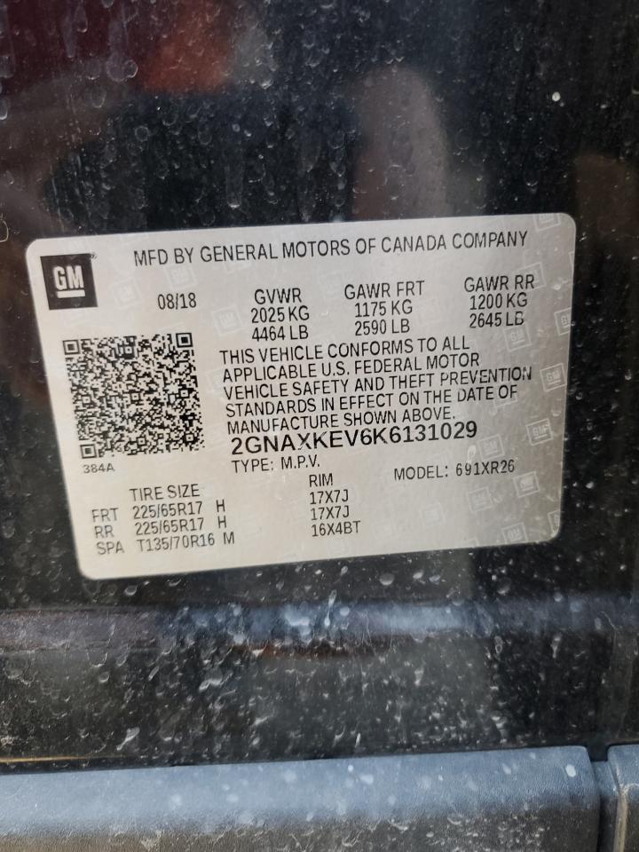 2GNAXKEV6K6131029 CHEVROLET EQUINOX 2019