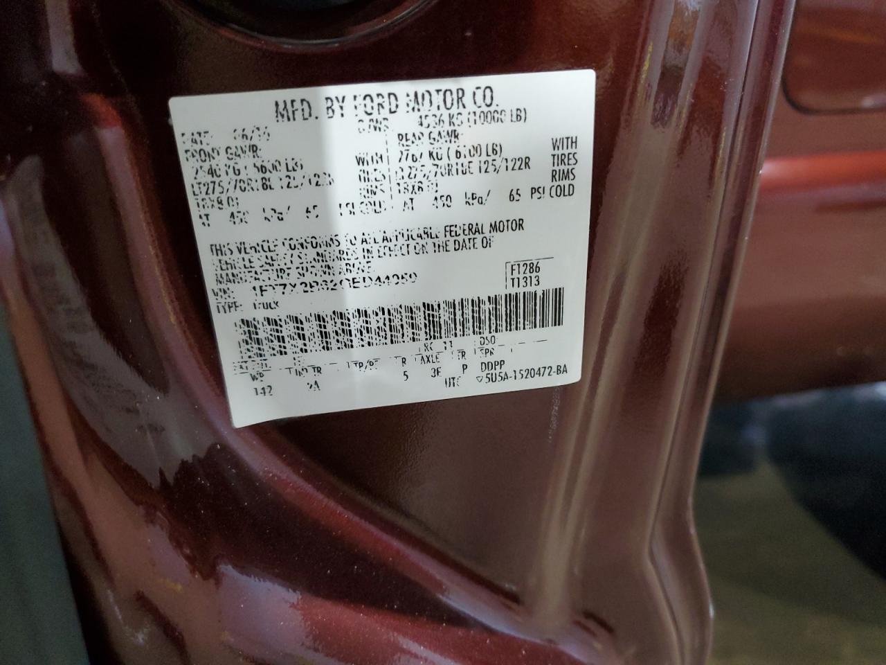 1FT7X2B62GED44059 FORD F250 2016