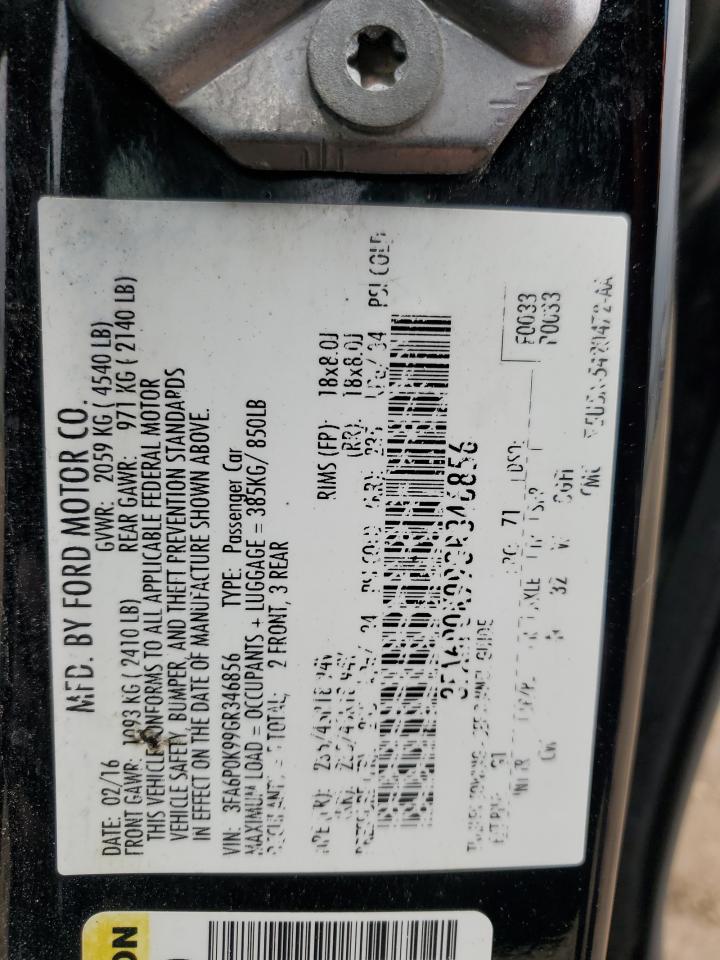 3FA6P0K99GR346856 FORD FUSION 2016