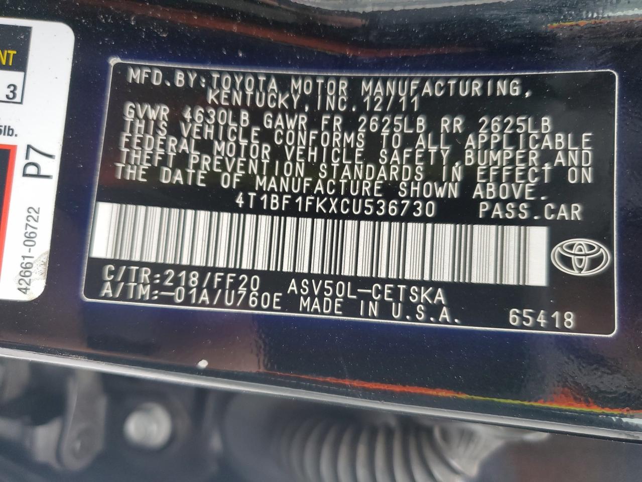 2012 Toyota Camry - Image 12