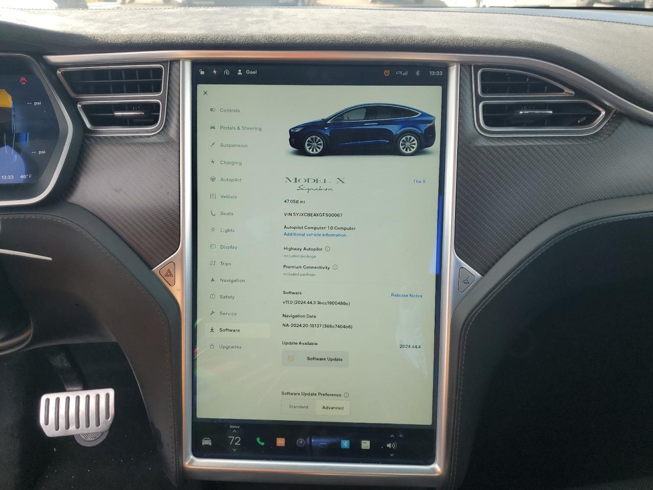 VIN 5YJXCBE4XGFS00067 2016 TESLA MODEL X no.9