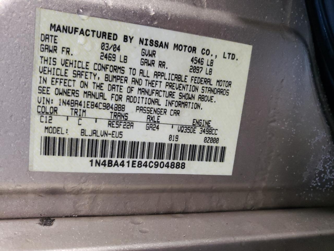 2004 Nissan Maxima - Image 12