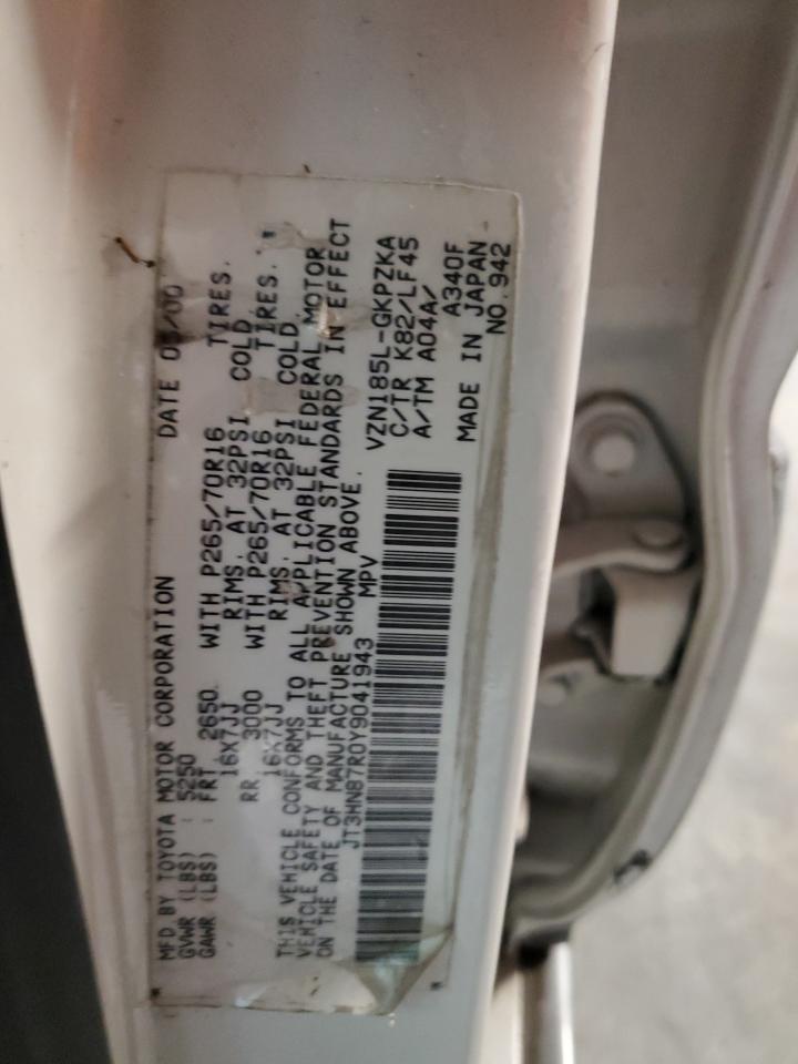 2000 Toyota 4Runner Limited VIN: JT3HN87R0Y9041943 Lot: 42167045