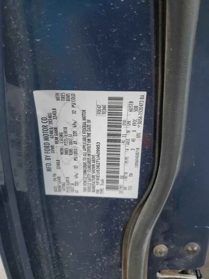 2007 Ford Explorer Sport Trac Limited VIN: 1FMEU53827UA09953 Lot: 88813265