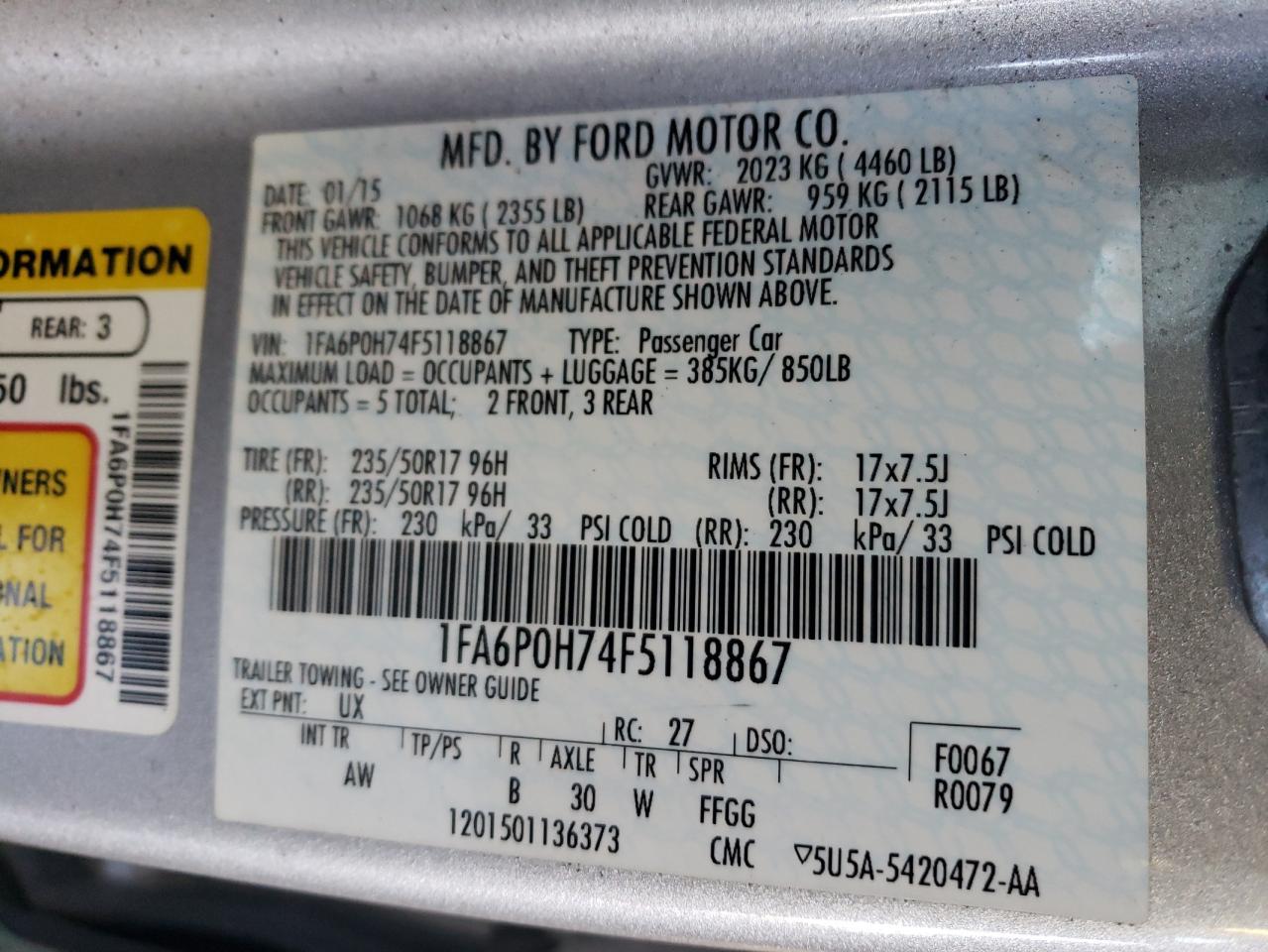 2015 Ford Fusion - Image 12