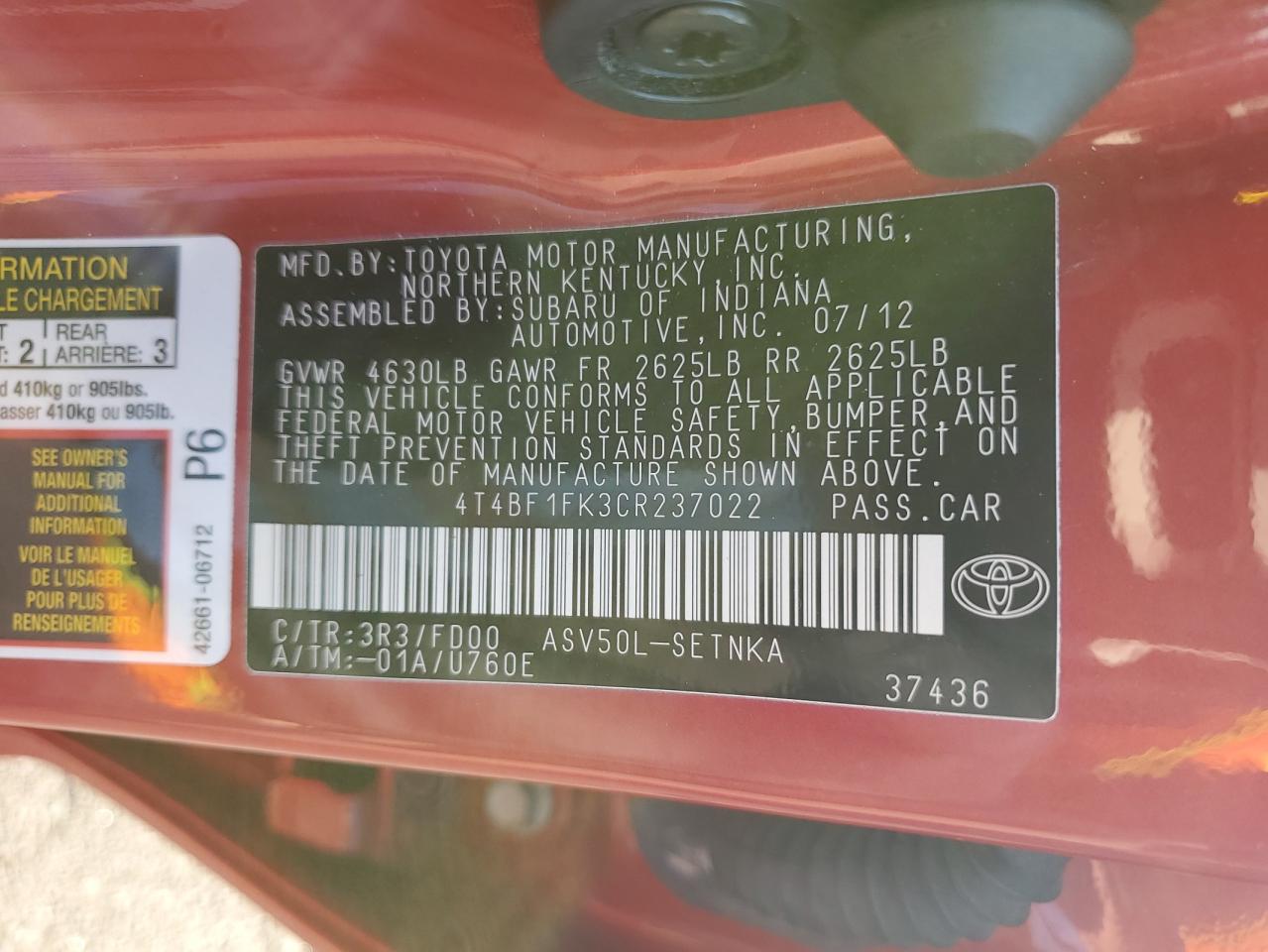 2012 Toyota Camry - Image 12