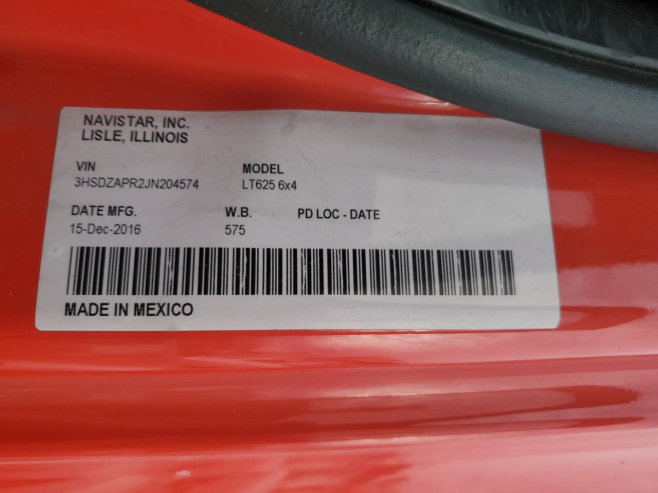 2018 International Lt625 VIN: 3HSDZAPR2JN204574 Lot: 85702784