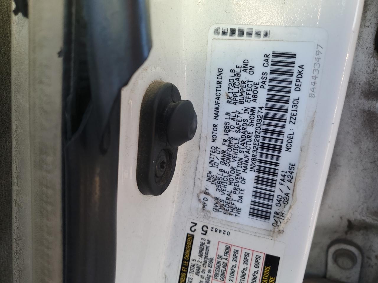 2008 Toyota Corolla Ce VIN: 1NXBR32E28Z009274 Lot: 42711315