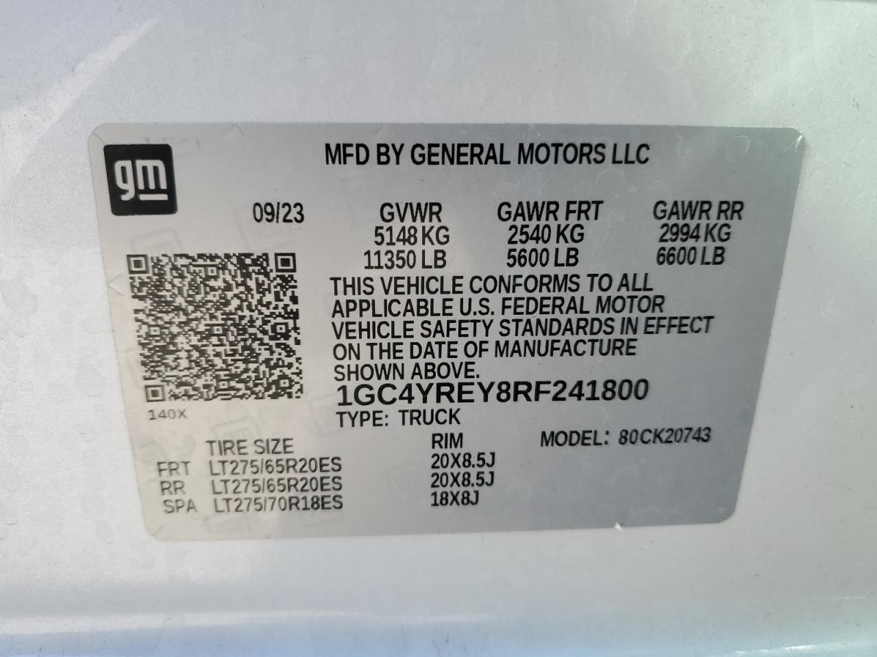 1GC4YREY8RF241800 CHEVROLET ALL Models 2024