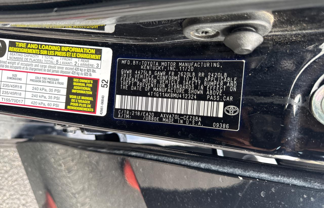 4T1G11AK8MU412324 2021 TOYOTA CAMRY - Image 10