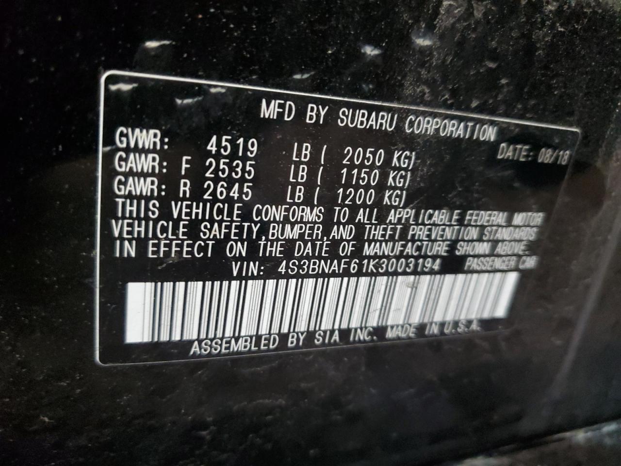 2019 Subaru Legacy - Image 12