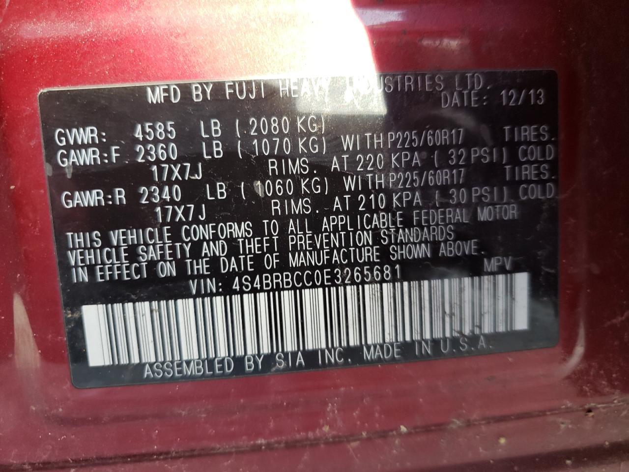 2014 Subaru Outback - Image 13