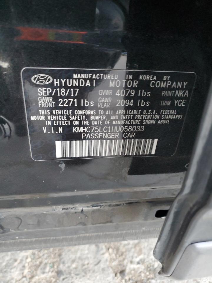 VIN KMHC75LC1HU058033 2017 HYUNDAI IONIQ no.13