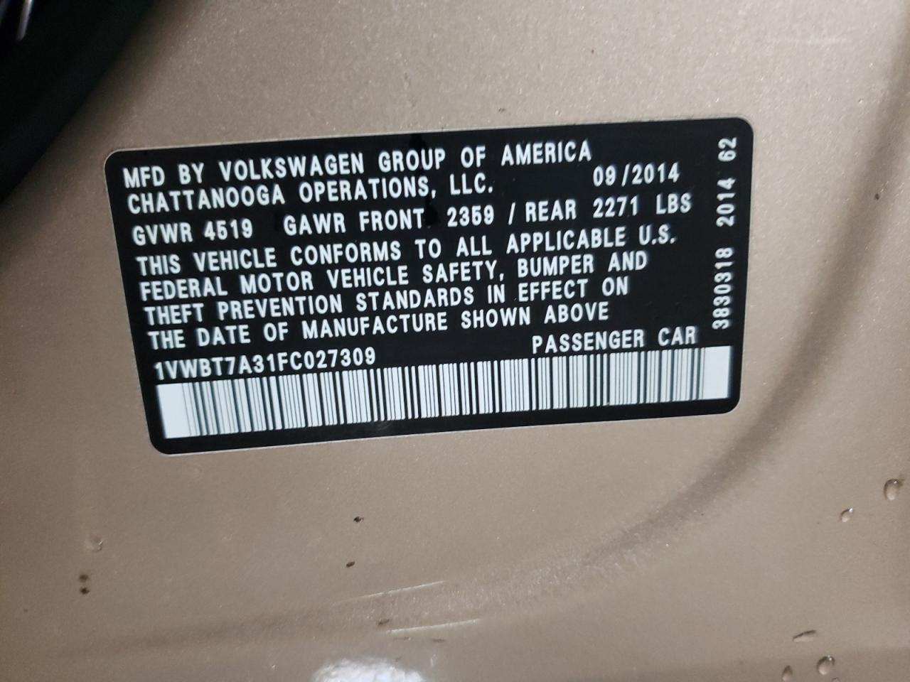 2015 Volkswagen Passat - Image 12