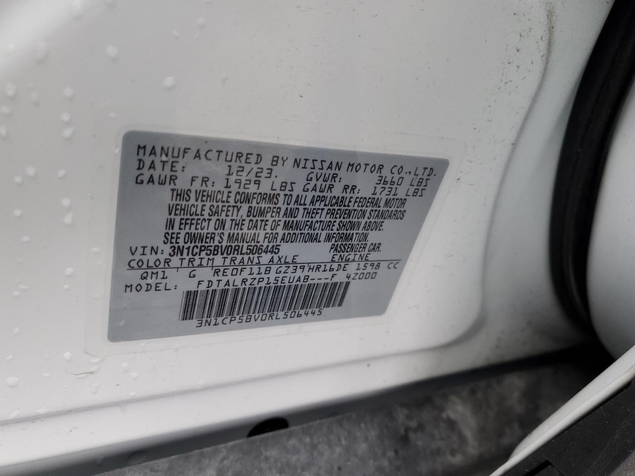 3N1CP5BV0RL506445 NISSAN KICKS 2024