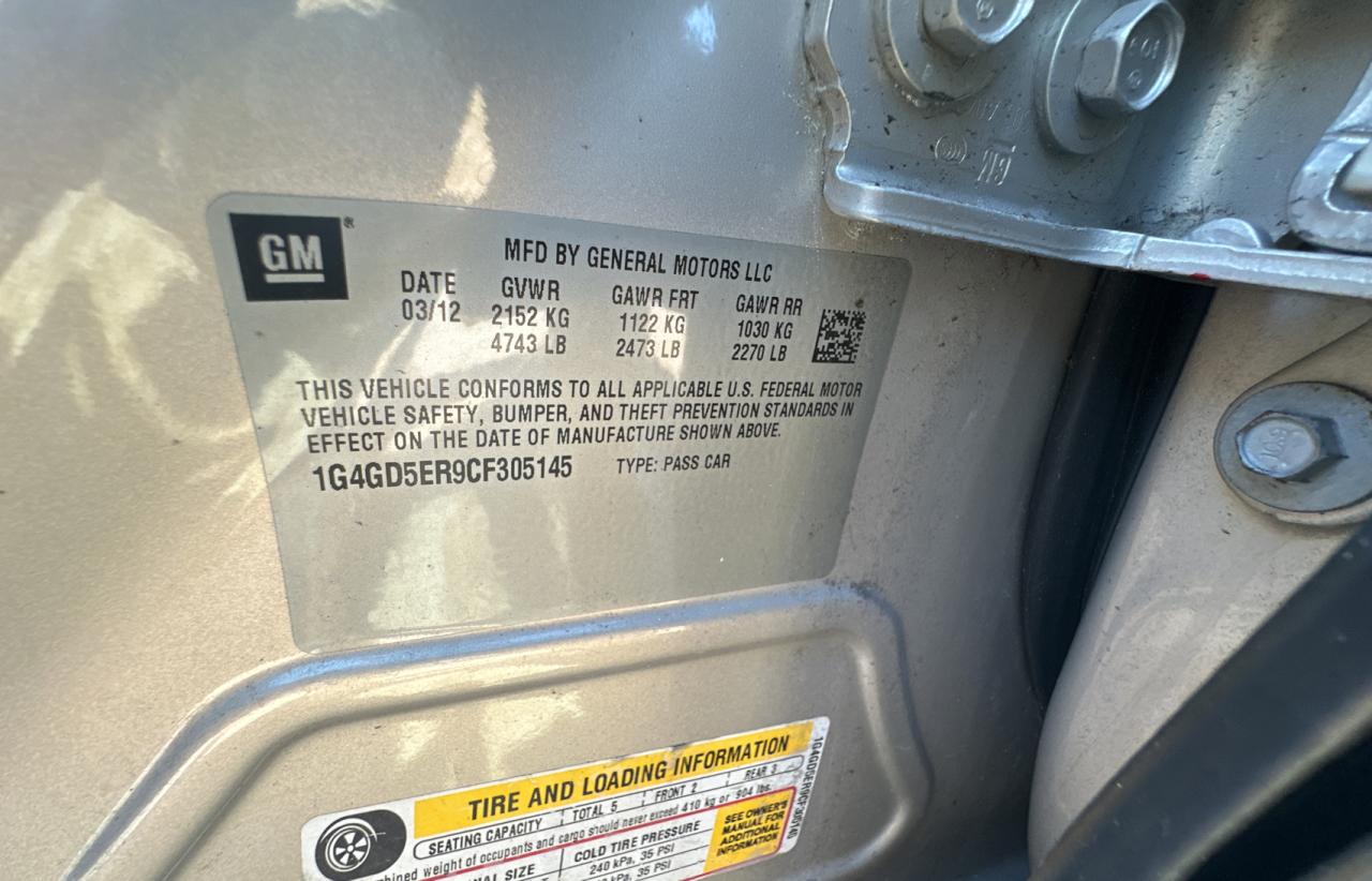 2012 Buick Lacrosse Premium VIN: 1G4GD5ER9CF305145 Lot: 43794335