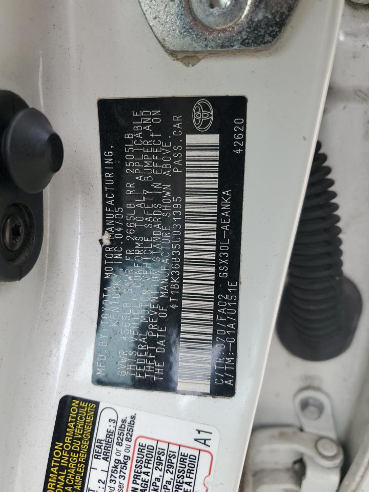 2005 Toyota Avalon Xl VIN: 4T1BK36B35U031395 Lot: 88198755