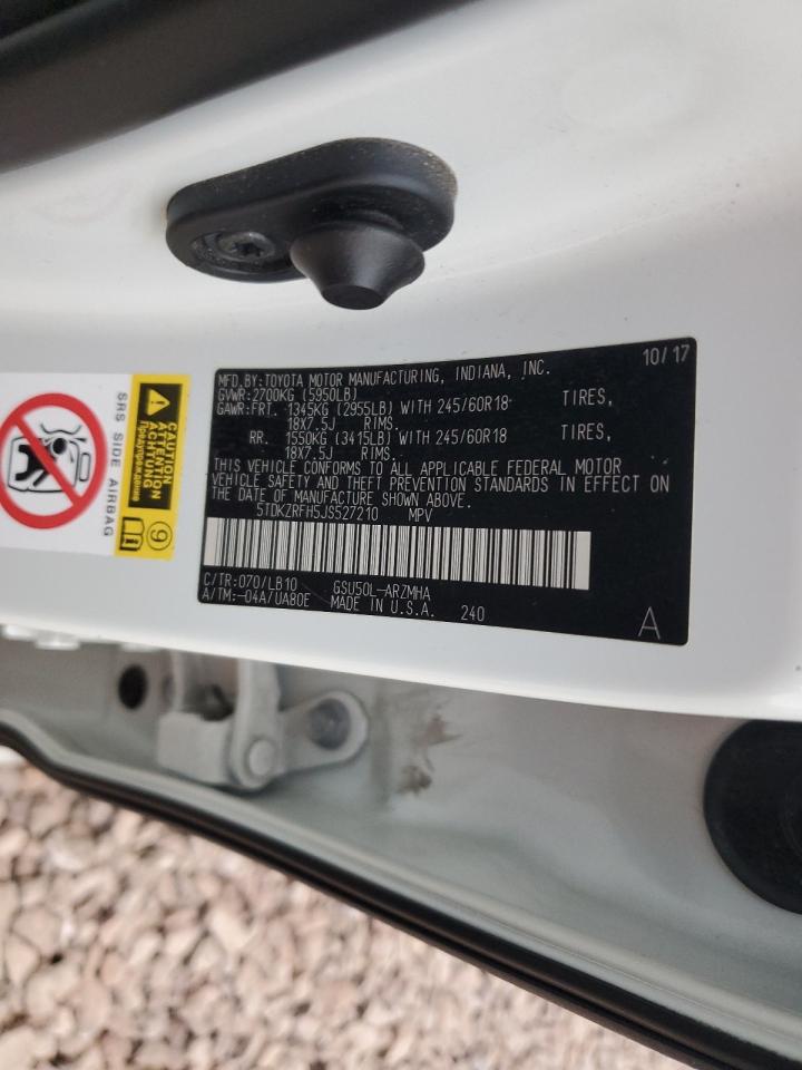 2018 Toyota Highlander Se VIN: 5TDKZRFH5JS527210 Lot: 87764415