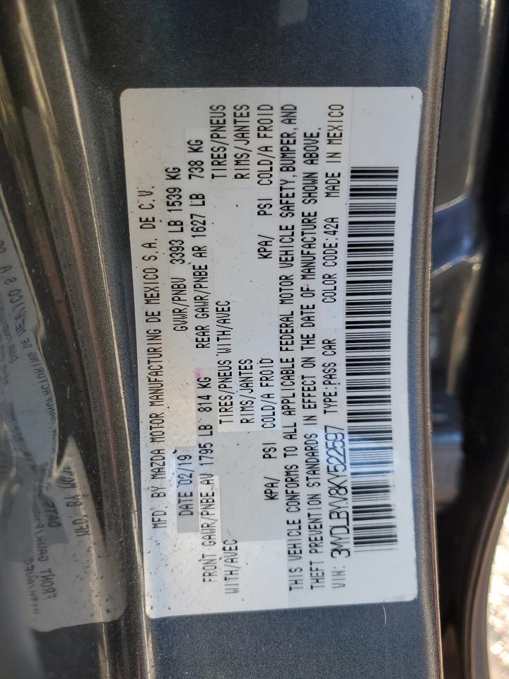 3MYDLBYV8KY522597 TOYOTA YARIS 2019