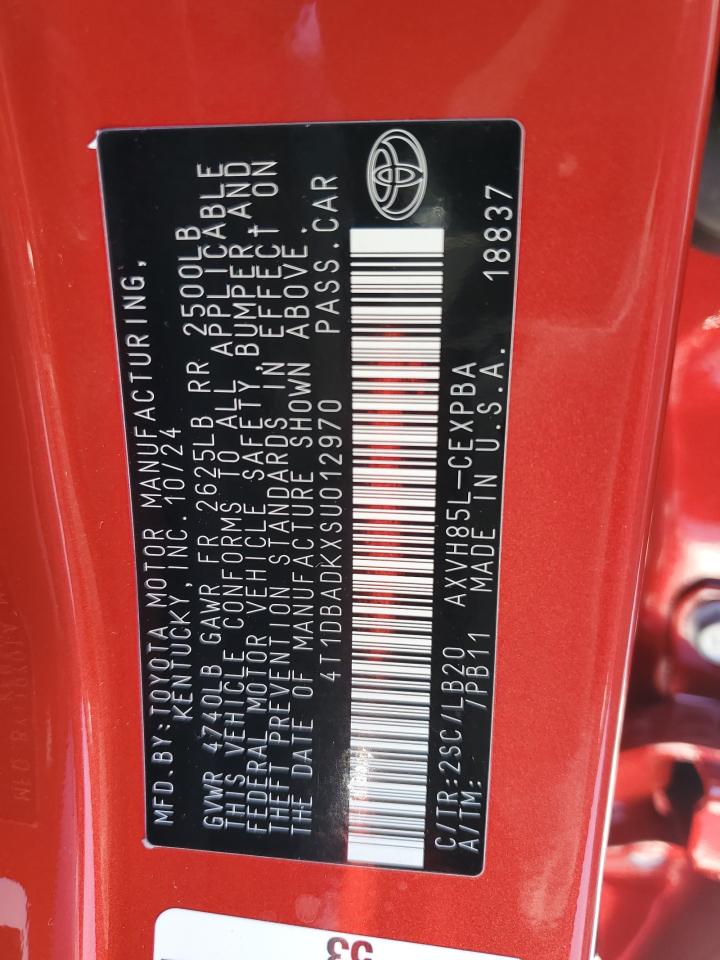 4T1DBADKXSU012970 TOYOTA CAMRY 2025