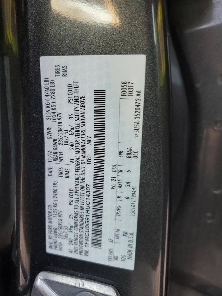 VIN 1FMCU0G91HUC14307 2017 FORD ESCAPE no.13