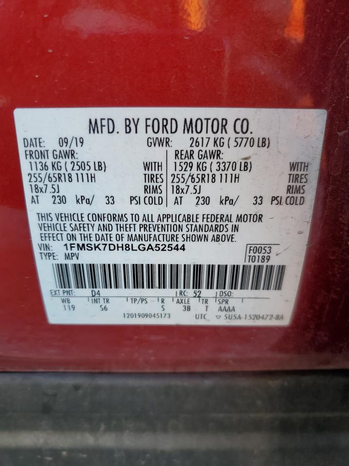 1FMSK7DH8LGA52544 FORD EXPLORER 2020