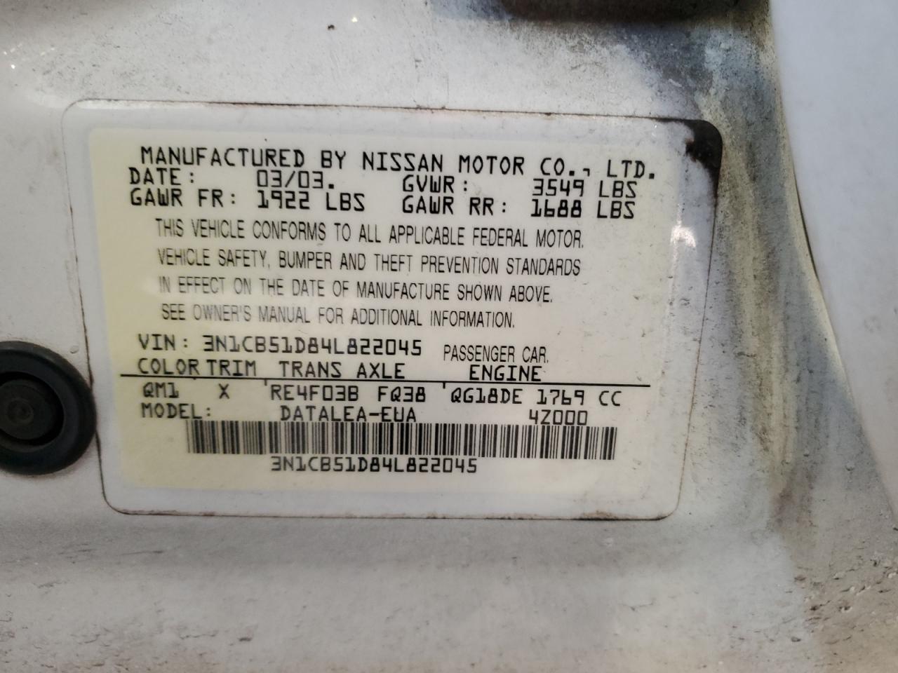 2004 Nissan Sentra - Image 12