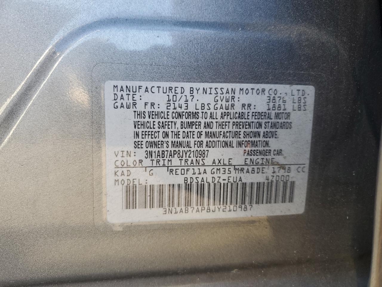 VIN 3N1AB7AP8JY210987 2018 NISSAN SENTRA no.12