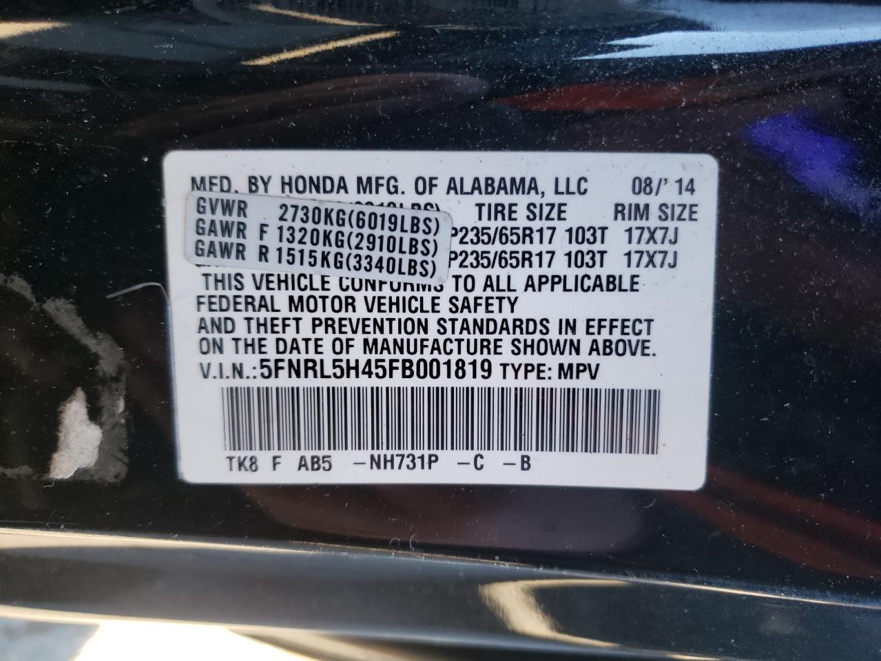 2015 Honda Odyssey - Image 13