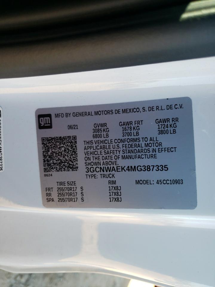 3GCNWAEK4MG387335 CHEVROLET ALL Models 2021