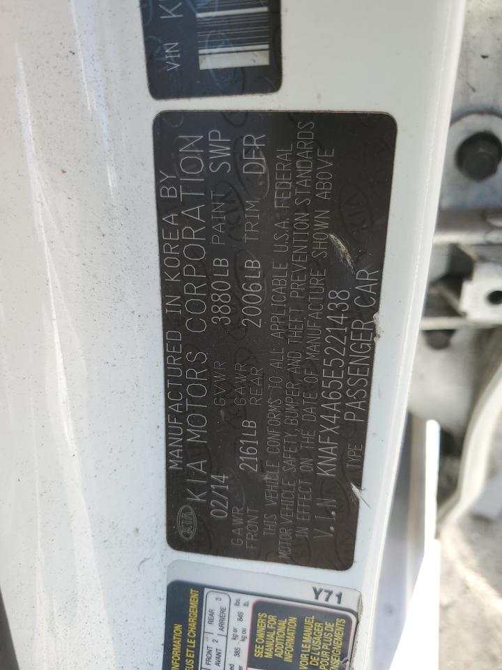 VIN KNAFX4A65E5221438 2014 KIA FORTE no.13