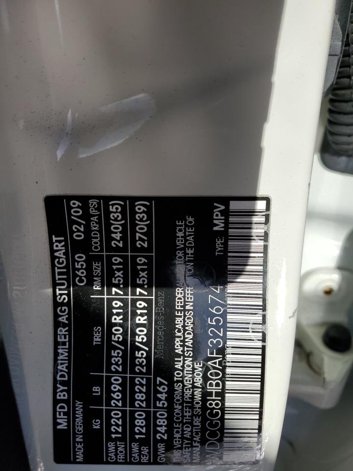 2010 Mercedes-Benz Glk 350 4Matic VIN: WDCGG8HB0AF325674 Lot: 42317145