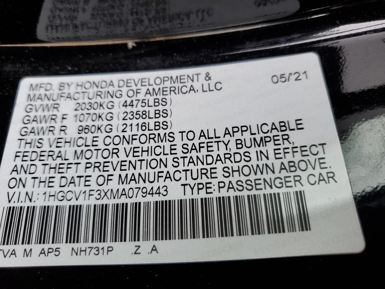 2021 Honda Accord - Image 12