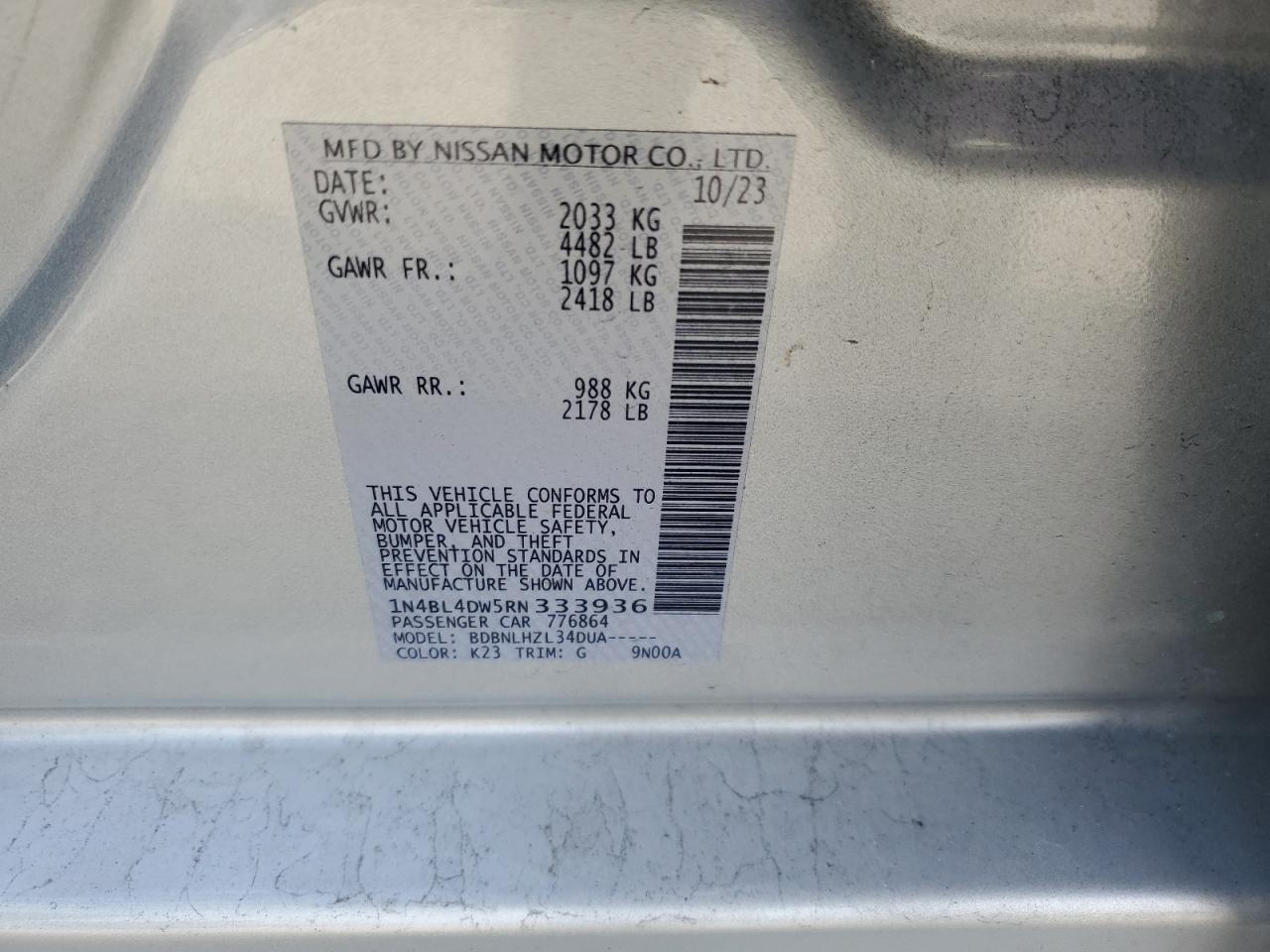 1N4BL4DW5RN333936 NISSAN ALTIMA 2024