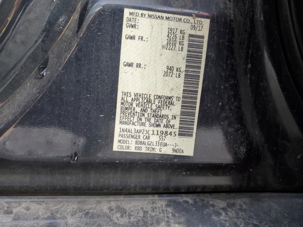 1N4AL3AP2JC119845 NISSAN ALTIMA 2018