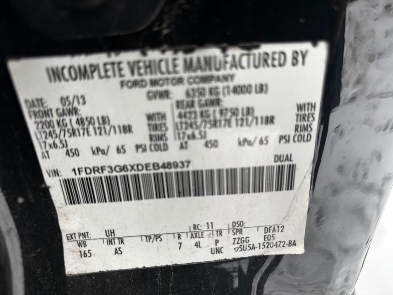 VIN 1FDRF3G6XDEB48937 2013 FORD F350 no.10