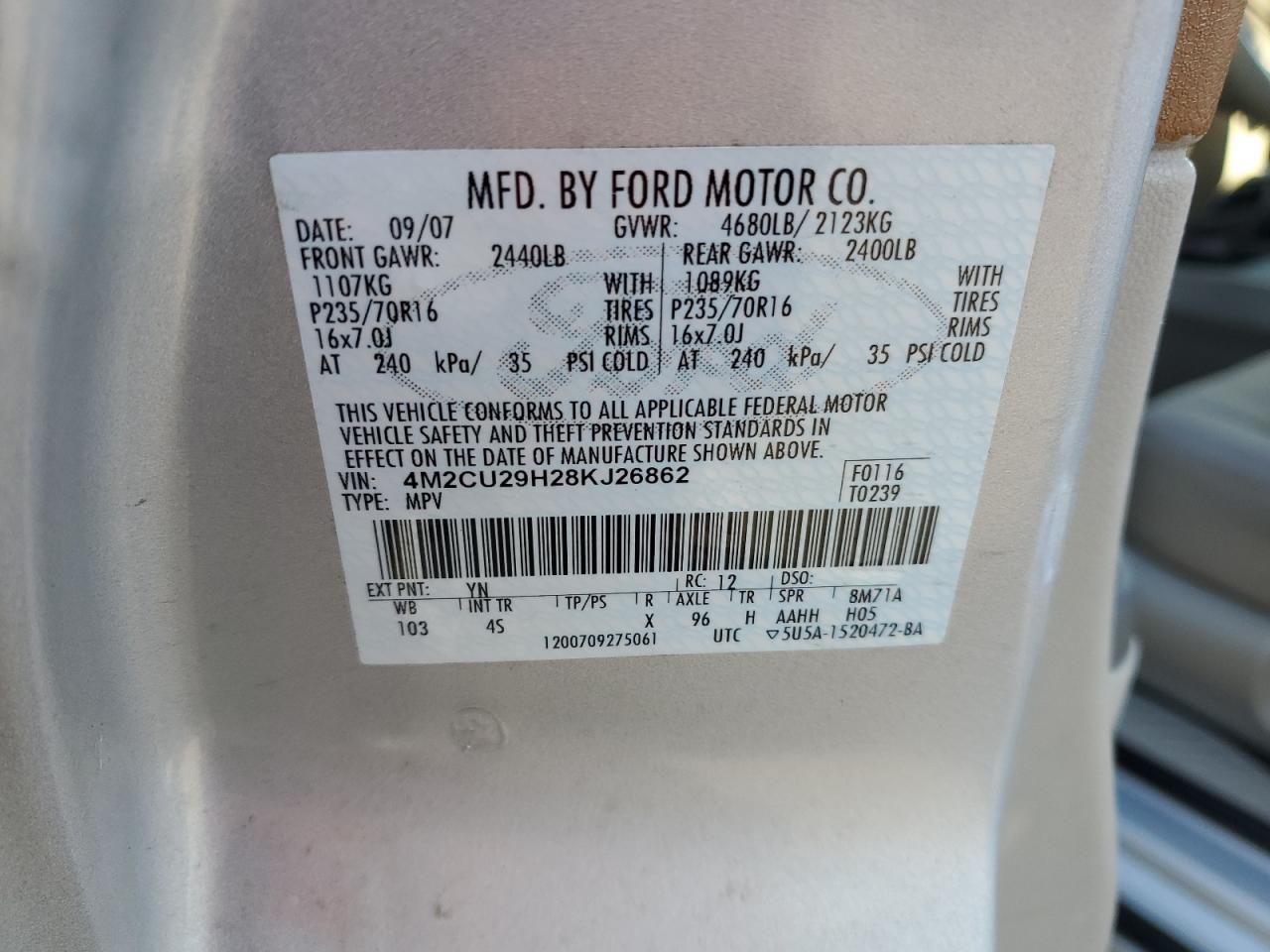 2008 Mercury Mariner - Image 15
