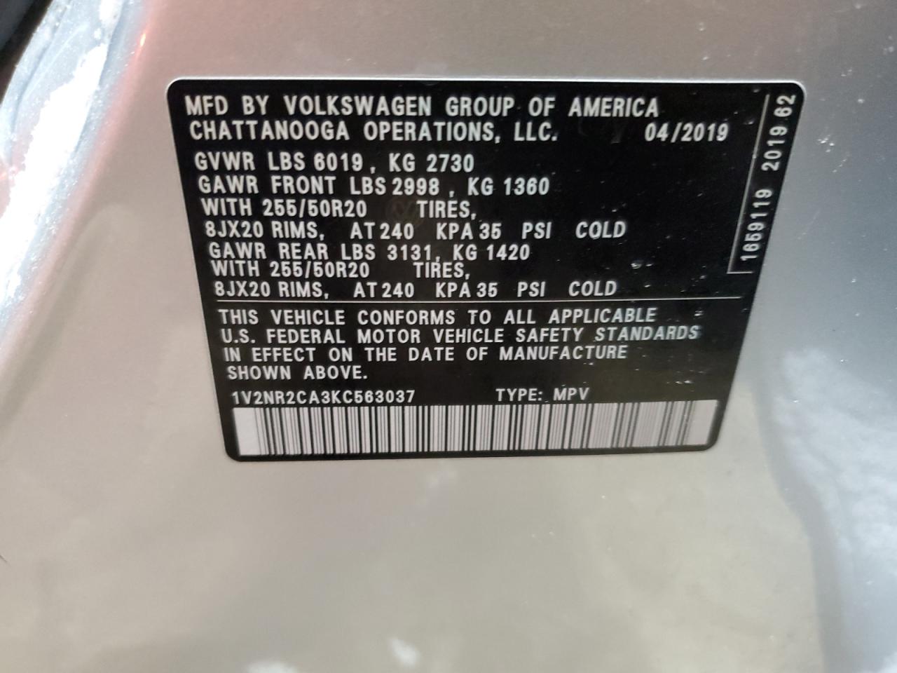 2019 Volkswagen Atlas - Image 13