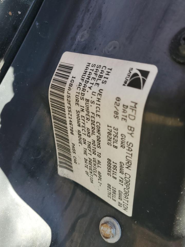 2005 Saturn Ion Level 2 VIN: 1G8AJ52F55Z146780 Lot: 42573405