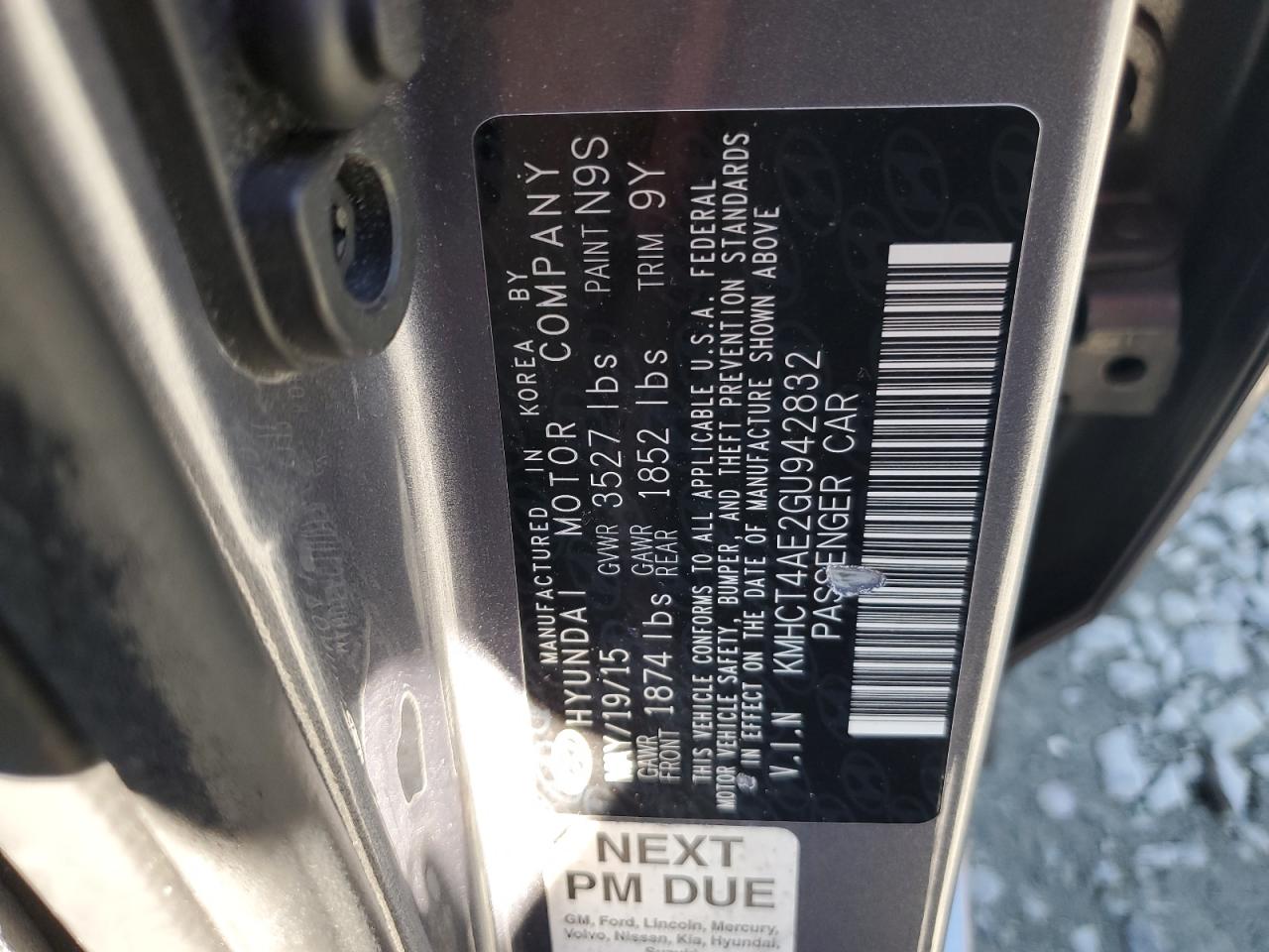 2016 Hyundai Accent Se VIN: KMHCT4AE2GU942832 Lot: 88628365