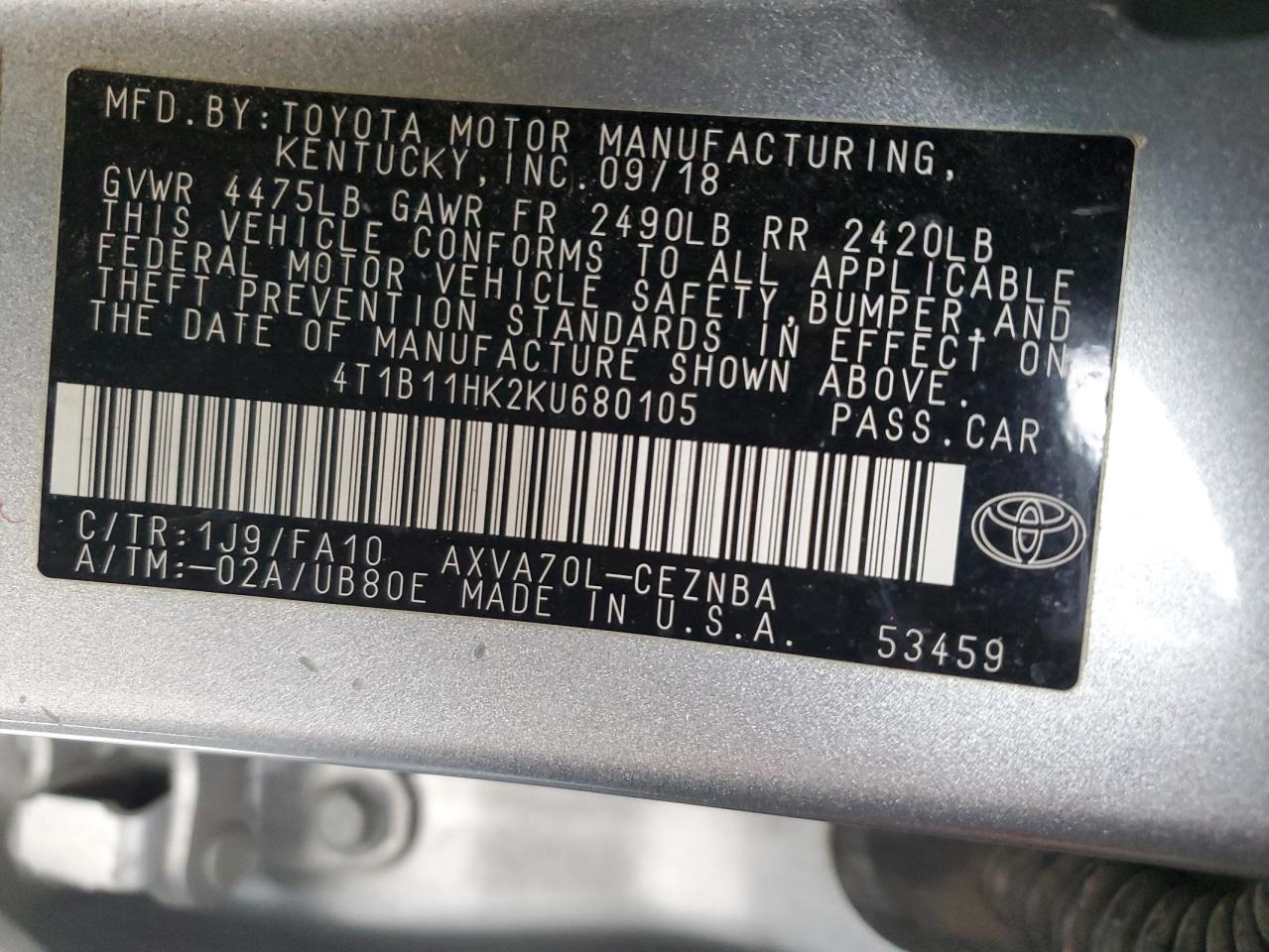 2019 Toyota Camry - Image 12