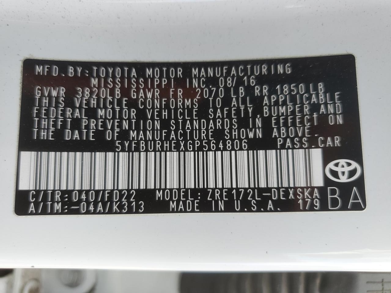 2016 Toyota Corolla - Image 12