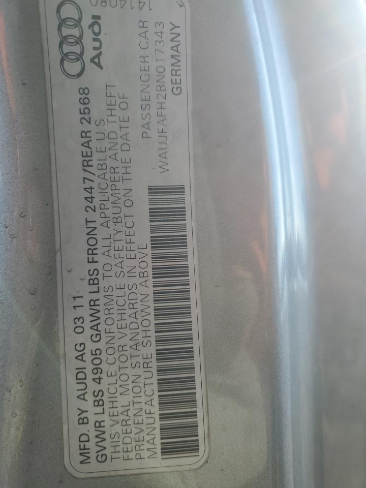 2011 Audi A5 Premium Plus VIN: WAUJFAFH2BN017343 Lot: 42012815