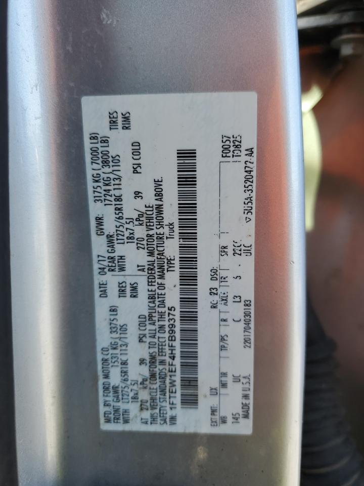 1FTEW1EF4HFB99375 FORD F-150 2017