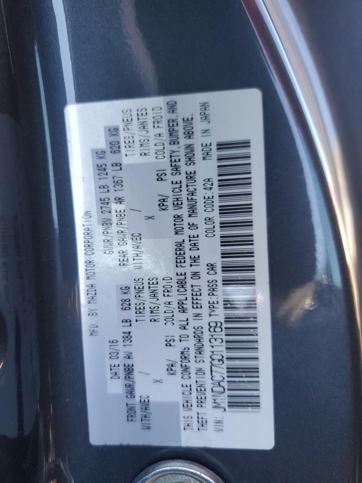 2016 Mazda Mx-5 Miata Club VIN: JM1NDAC77G0113169 Lot: 87744575