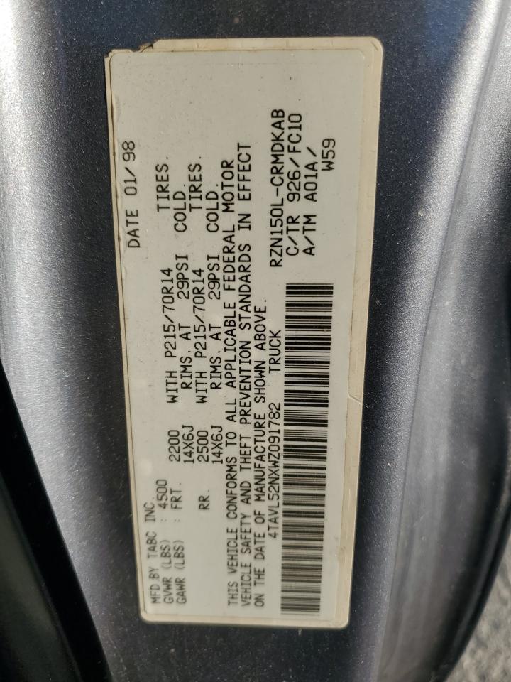 1998 Toyota Tacoma Xtracab VIN: 4TAVL52NXWZ091782 Lot: 41493685